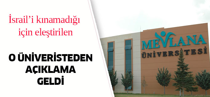 Mevlana Üniversitesi'nden 'katliam' açıklaması