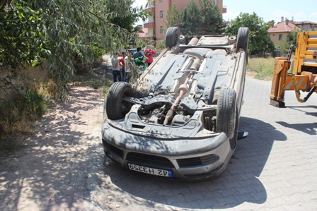 Konya’da otomobil devrildi: 1 yaralı