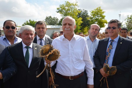 TZOB Başkanı ayçiçeği hasadına katıldı