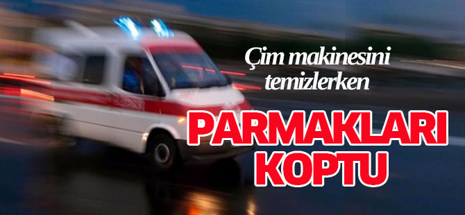 Çim makinesini temizlerken parmakları koptu