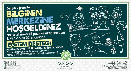 Meram Belediyesinden öğrencilere "Bilgi Merkezi" hizmeti