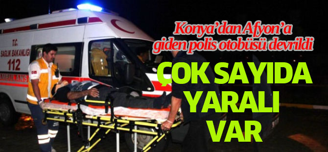 Polisleri Taşıyan Otobüs Devrildi