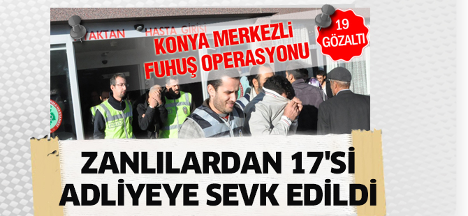 Fuhuş operasyonunda gözaltına alınan zanlılardan...