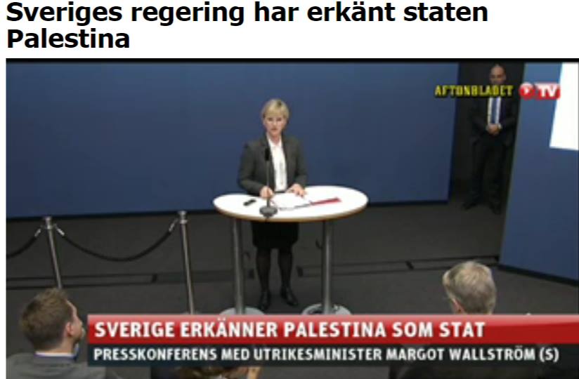 İsveç resmen Filistin'i devlet olarak tanıdı
