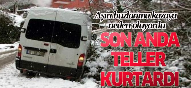 Otomobili Uçuruma Düşmekten Teller Kurtardı