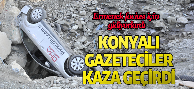 Gazeteciler Ermernek’te  kaza geçirdi