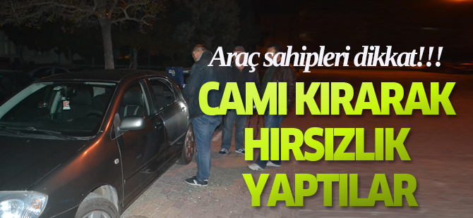 Araçların camını kırarak hırsızlık yaptılar