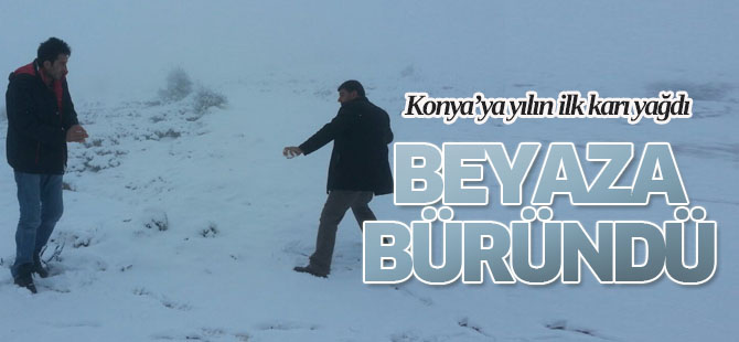 Konya'ya düşen mevsimin ilk karı sevindirdi