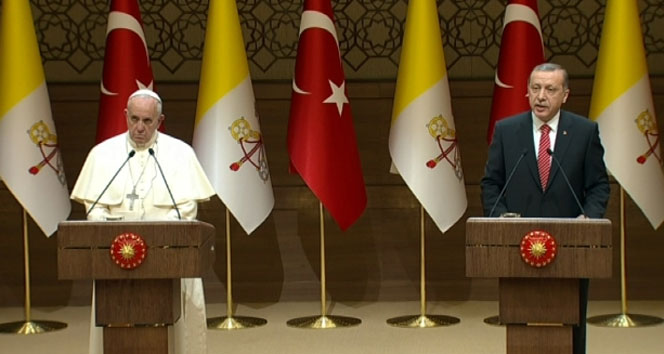 Erdoğan ve Papa’dan ortak basın toplantısı