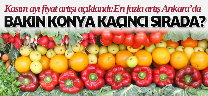 Fiyatların en düşük fiyat Konya'da
