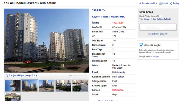 Bedelli askerlik için evini satışa çıkardı