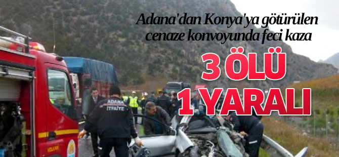Cenaze Konvoyunda Kaza; 3 Ölü, 1 Yaralı