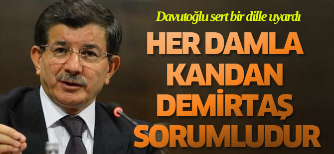Başbakan: Dökülecek Her Damla Kandan Demirtaş Sorumludur
