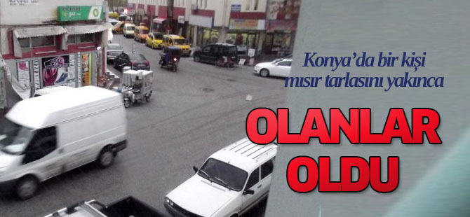 Yakılan Mısır Tarlası Trafiği Olumsuz Etkiledi