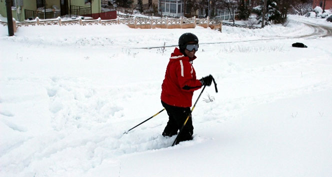 Eskişehir sokaklarında kayak keyfi