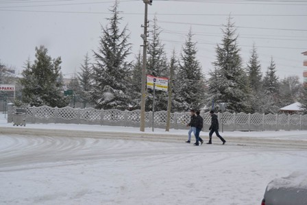 Kulu’da kar yağışı