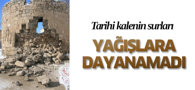 Karaman Kalesinin Surlarından Biri Kısmen Yıkıldı
