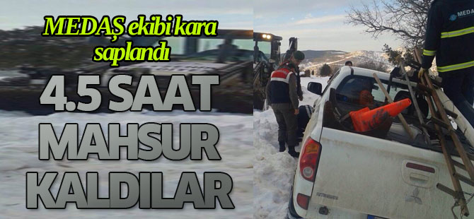 Elektrik Ekibi Yayla Yolunda Mahsur Kaldı