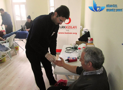 Büsan Sanayi Sitesinde kan bağışı