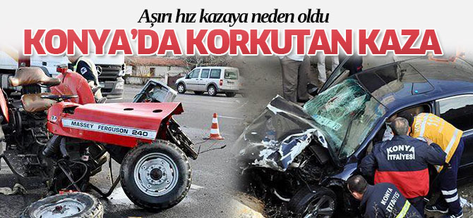 Konya'da korkutan kaza