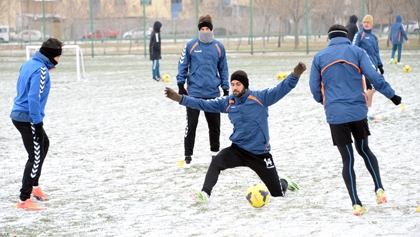 Konyaspor karda  çalıştı