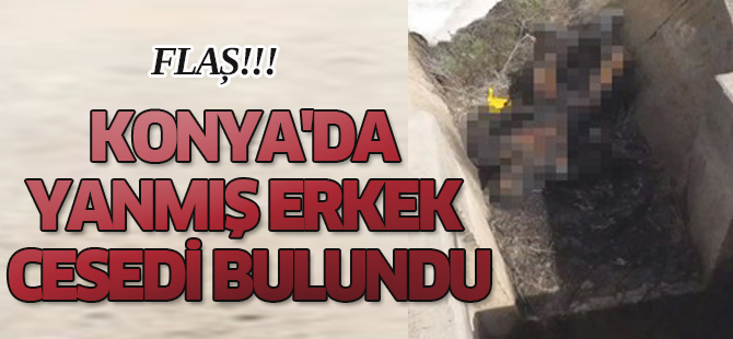 Konya'da Yanmış Erkek Cesedi Bulundu