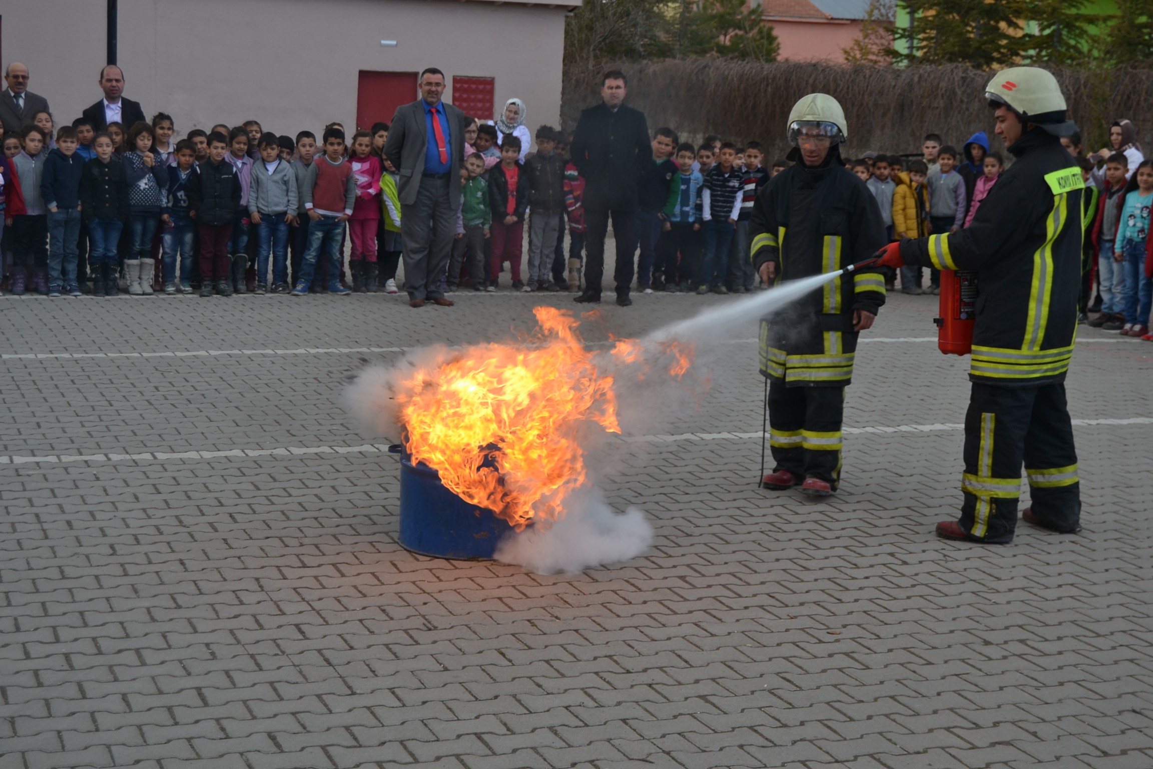 Kulu'da yangın tatbikatı