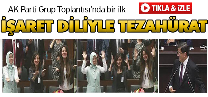 Başbakan Davutoğlu'na işaret diliyle tezahürat