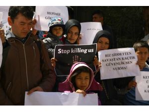 Afgan Sığınmacılardan Bm Protestosu