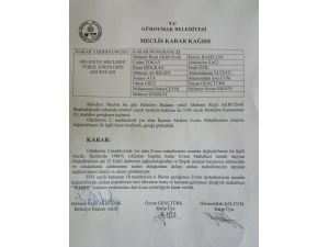 "Evren" Mahallesi'nin Adı "Barış" Olacak