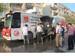 Seçim Otobüsünde Yangın