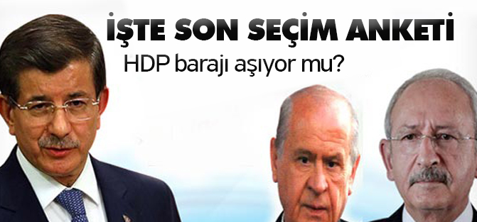Genel seçim öncesi son anket yayınlandı: HDP barajı geçiyor mu?