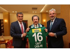 Bursaspor Başkanı Bölükbaşı'dan, Cavit Çağlar'a Ziyaret