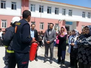 Karapınar Cumhuriyet İlkokulunda Yangın Tatbikatı