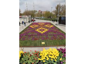 Konya'da 105 bin laleden halı