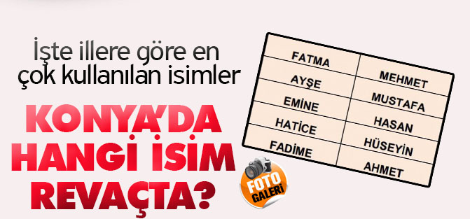 İşte illere göre en çok kullanılan isimler