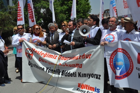 Bayan öğretmenin darp edilmesine Sendikalardan  tepki