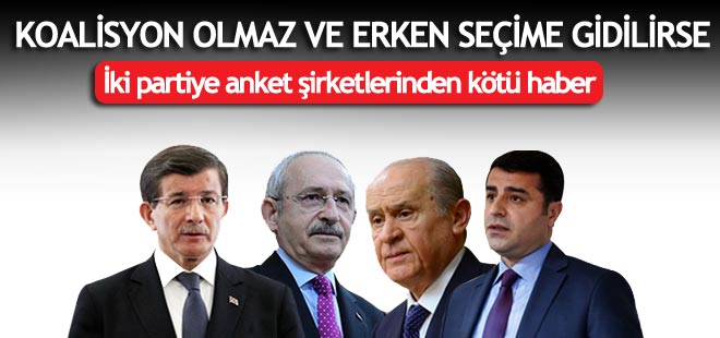 Koalisyon kurulamaz ve erken seçime gidilirse iki partiye şok