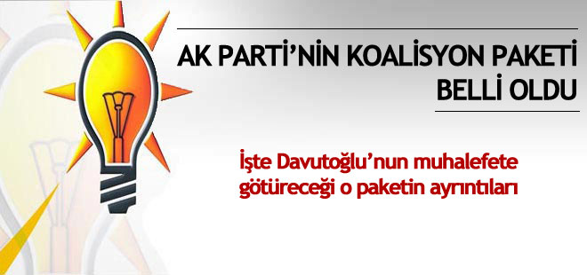 AK Parti'nin koalisyon paketi belli oldu