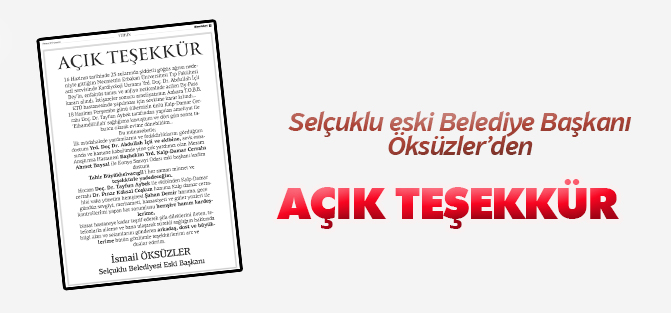 Öksüzler'den açık teşekkür