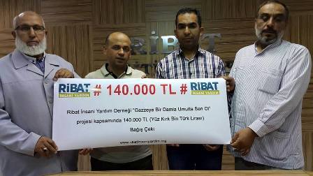 Ribat Gazze'ye 140 bin lira nakdi yardım yaptı