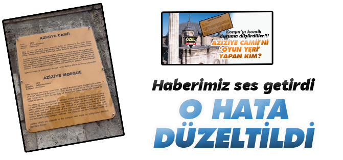 Aziziye Camii'ndeki büyük hata düzeltildi