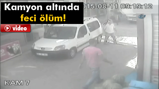 Kamyon yayayı böyle sürükledi