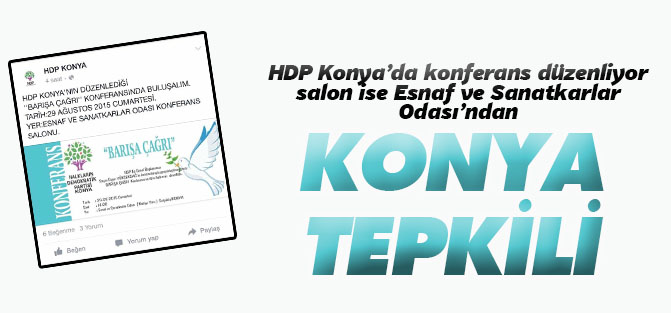 HDP Konya'da konferans düzenliyor, salon ise Esnaflar Odası'ndan