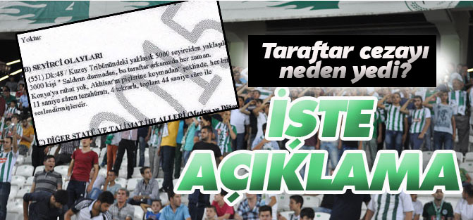 Konyaspor taraftarı bunun için ceza yemiş!