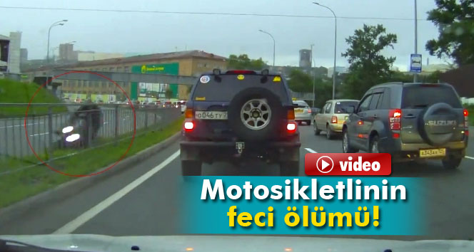 Viraja son sürat giren motosikletlinin feci ölümü