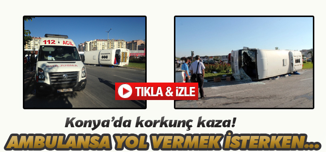 Ambulansa yol vermek isterken kaza yaptı