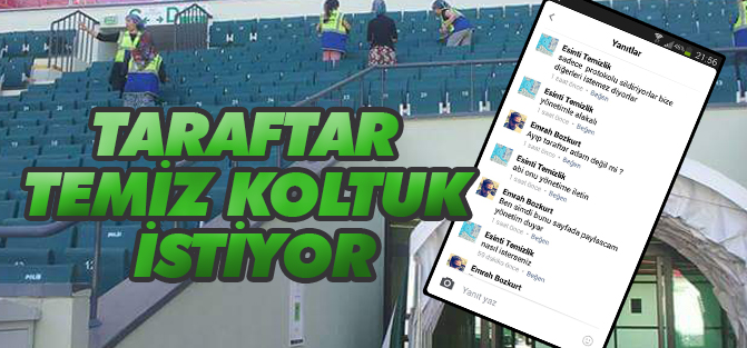 Taraftar, temiz koltuk istiyor