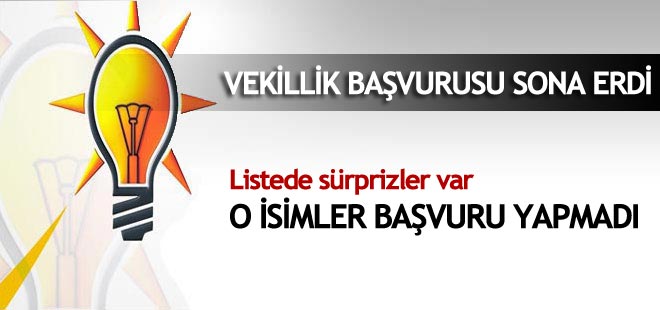 AK Parti'de o isimler başvuru yapmadı