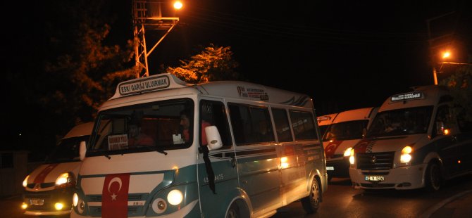 Konya'da Minibüsçüler’den teröre tepki